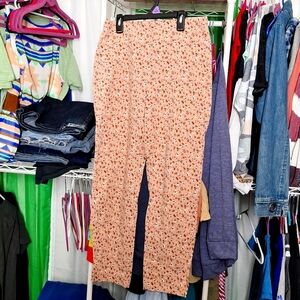 JULES AND LEOPOLD PINK FLORAL PRINT PANTS STRETCH WAIST SIZE MEDIUM
